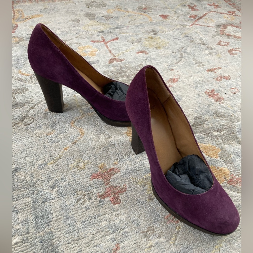 Navyboot Purple Heels 3 3/4inch Suede Size 39 Swiss